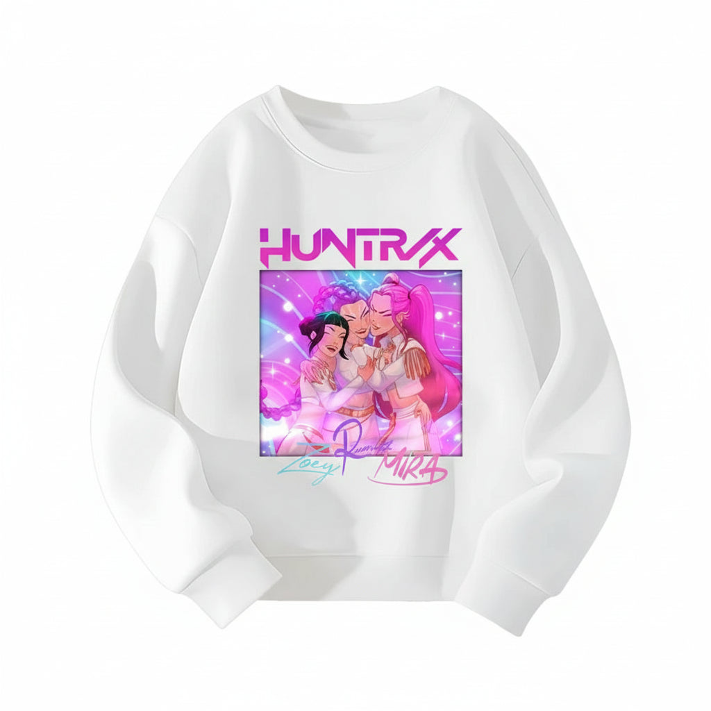 KPop Demon Hunters HUNTRIX Pirnt Hoodie Autumn Long Sleeve Tops Women's Clothing Sweatshirts