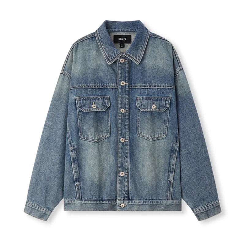 Semir Jacket Men Retro Loose Trendy Denim Jacket 2024 Autumn New