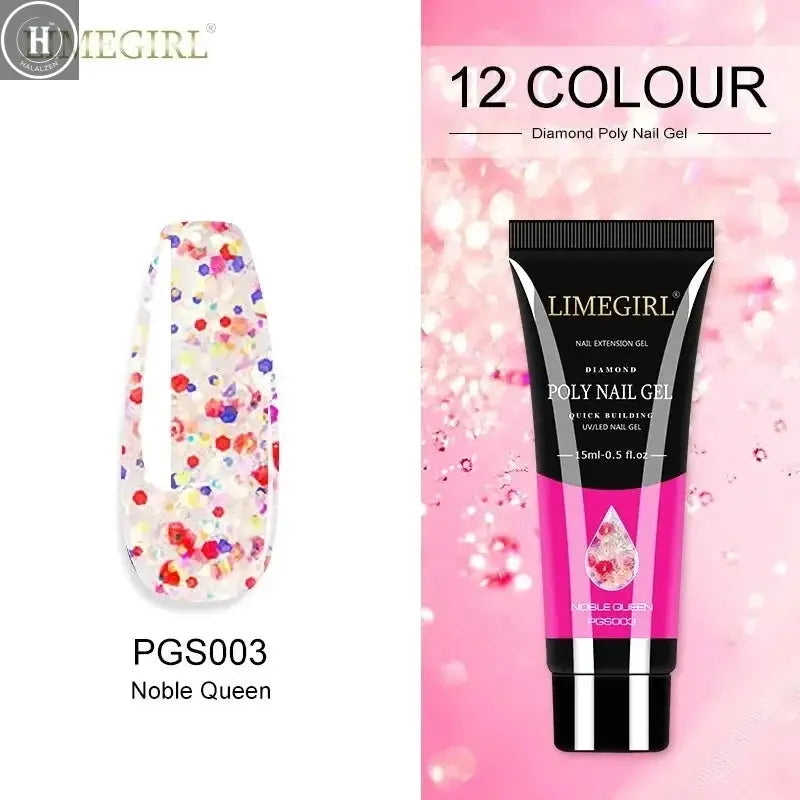 15ml Poly Extension Nail Gel For Nail Art Manicure Design 24Colors UV Varnishes Semi Permanent Builder Nail Gel Polish HALALZEN