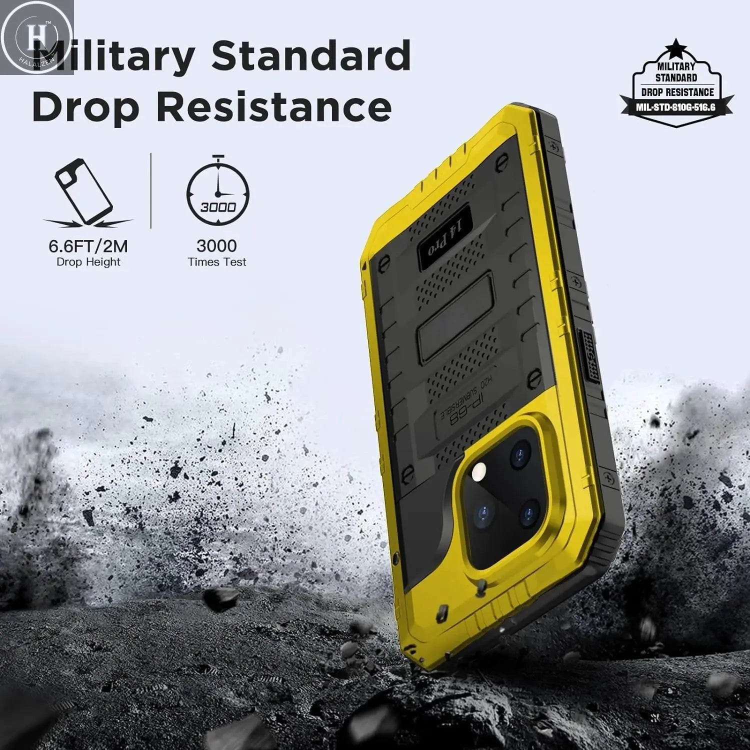 For iPhone 15 14 13 12 11 Pro Max XS XR 8 7 Plus SE3 IP68 Waterproof Rugged Metal Armor Case Shockproof Cover Screen Protector Halalzen UK