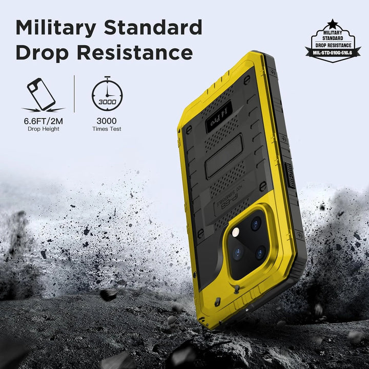 For iPhone 15 14 13 12 11 Pro Max XS XR 8 7 Plus SE3 IP68 Waterproof Rugged Metal Armor Case Shockproof Cover Screen Protector
