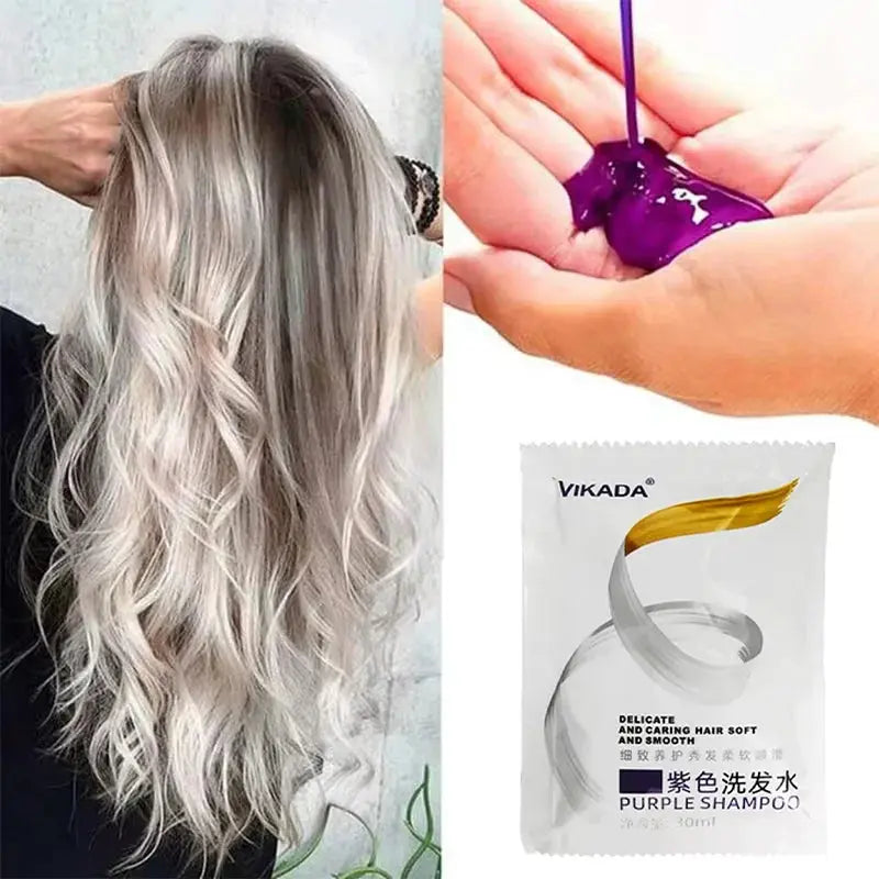 300Ml Color Fixing Purple Shampoo Lock Color Cover Gray Hair Fade Yellow After Bleach Hair Dye Long Lasting Non-irritating Care HALALZEN