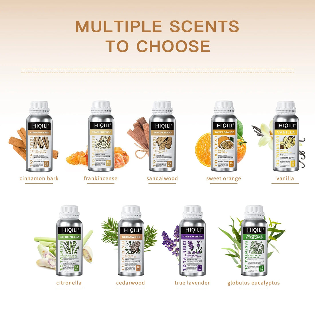 HIQILI 500mL Essential Oil, Cinnamon Peppermint Rosemary Vanilla Lavender Oil for DIY Candle& Soap Aomatherapy Diffuser Massage HALALZEN