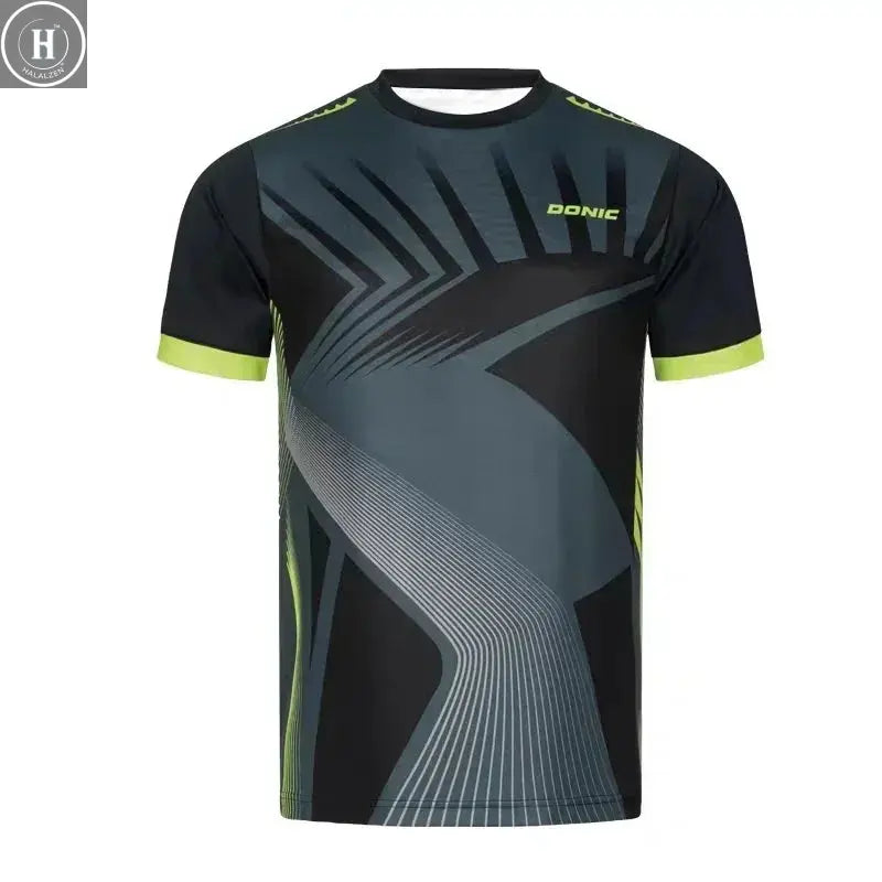 New Men's Table Tennis T-Shirt with 3D Print Men's Summer Breathable Badminton T-Shirt Table Tennis Short-Sleeved Quick-Dry Top HALALZEN