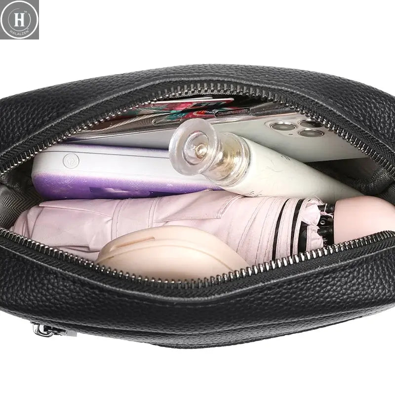 100% Genuine Leather High Quality Soft Cowhide Female Messenger Bag Sac Women Handbags Fashion Designer Brand Small Shoulder Bag HALALZEN