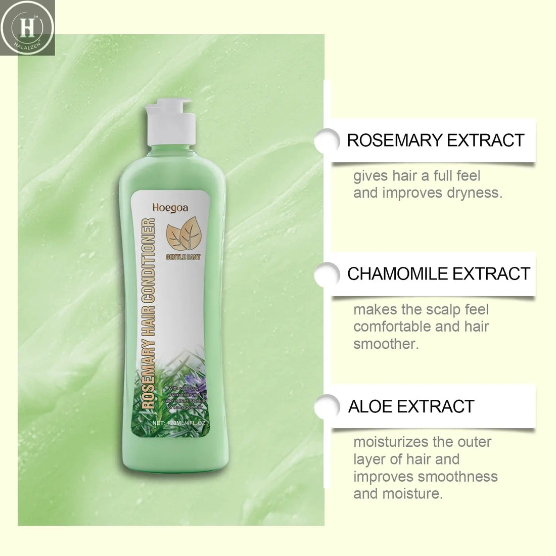 Rosemary Hair Care Set Shampoo Conditioner For Scalp Hair Strengthening Nourishing Natural Shine Smooth Soft Volumizing HALALZEN