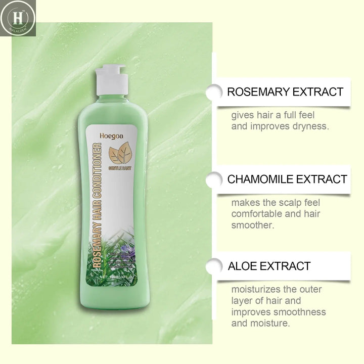 Rosemary Hair Care Set Shampoo Conditioner For Scalp Hair Strengthening Nourishing Natural Shine Smooth Soft Volumizing HALALZEN