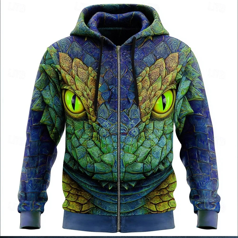 Dragon 3d Print Zipper Hoodies Sweatshirts Men Women Unisex Hooded Oversized Hoodie Zip Up Sweatshirts Tracksuits