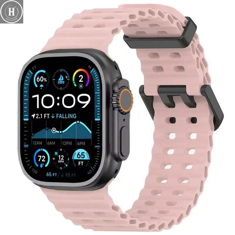 Ocean Strap For Apple Watch Band Ultra 3/2 49mm Series 11 10 46mm Sports Bracelet Wristband iWatch 9 8 7 6 5 SE 45mm 44mm Correa HALALZEN