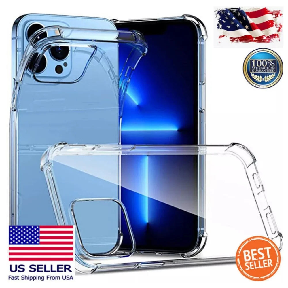 For Apple iPhone 14 13 12 11 Pro Clear Case 3HRating Scratch Resistant Cover