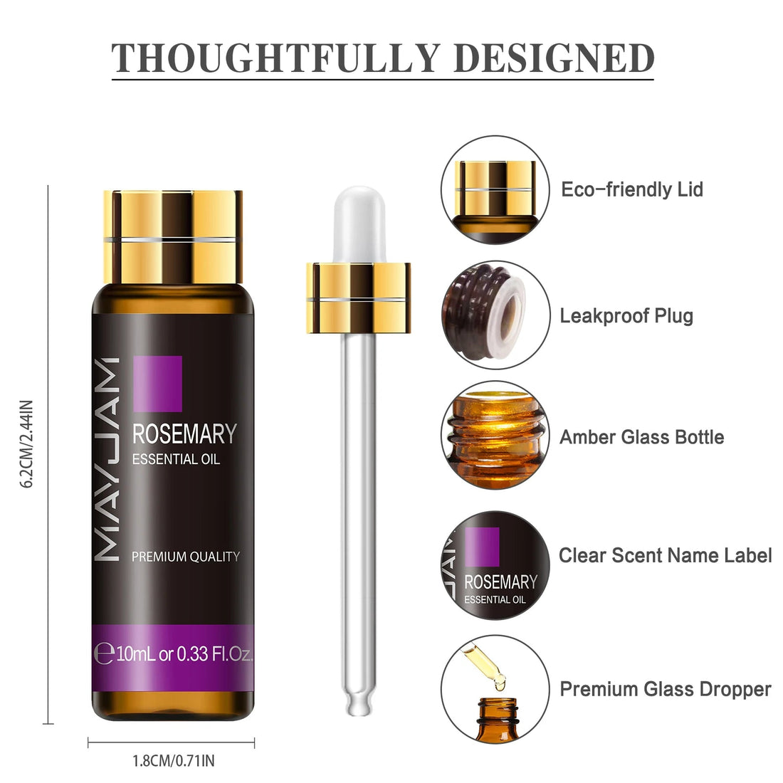 10ML Pure Rosemary Geranium Essential Oil Diffuser Tea Tree Cloves Lemongrass Citronella Chamomile Cedarwood Cinnamon Aroma Oil HALALZEN