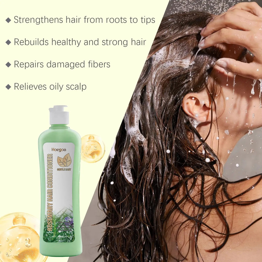 Rosemary Hair Care Set Shampoo Conditioner For Scalp Hair Strengthening Nourishing Natural Shine Smooth Soft Volumizing HALALZEN