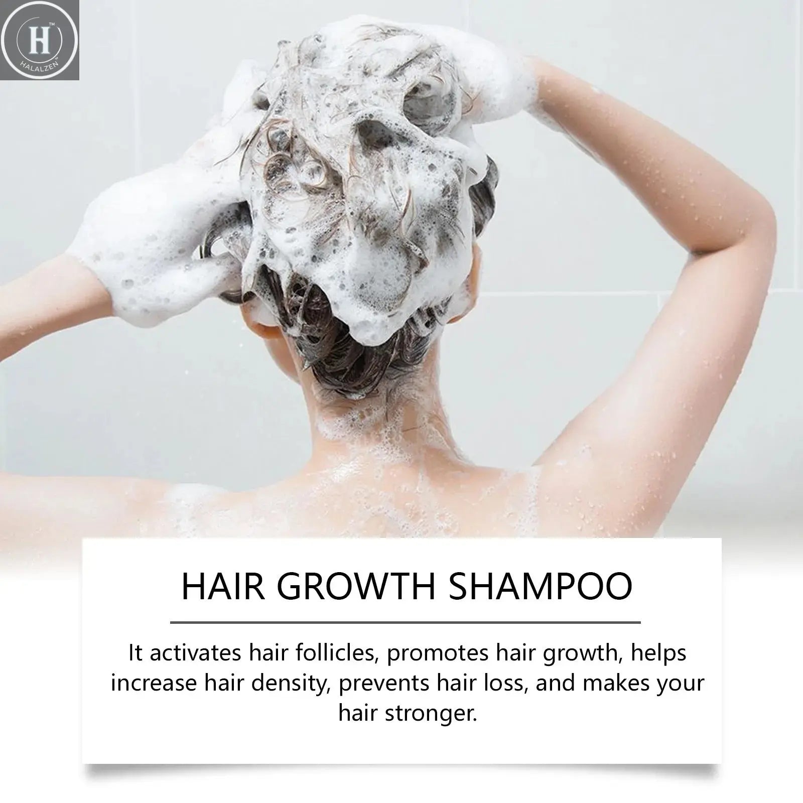 Hair Growth Shampoo Strengthening Hair Roots Oil Control Anti Dandruff Scalp Cleaning Rice Water Moisturizing Nourishing Shampoo HALALZEN