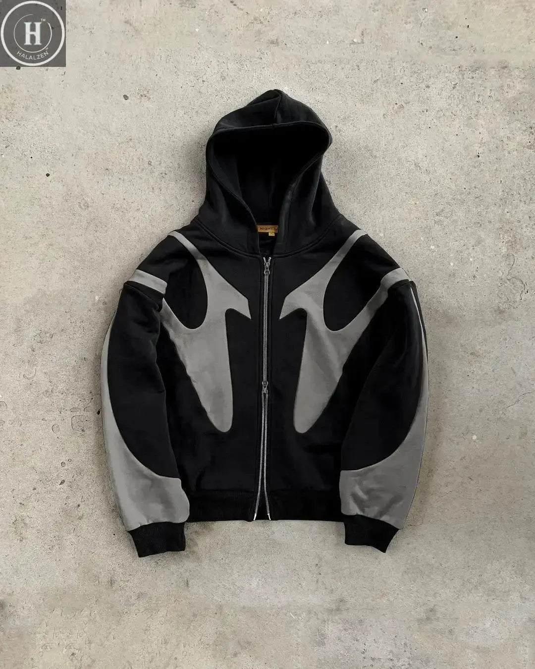 Y2k New Tops Harajuku Geometric Embroidery Splicing Gothic Youth Simple Daily Hoodies Women Sweatshirt Loose Pattern Casual Men HALALZEN