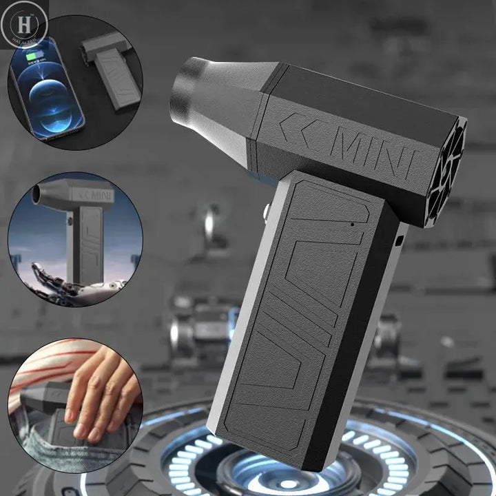 Portable Turbo Jet Blower High Pressure Car Washer Gun Wash for Car Cleaning Tool X3A 130000RPM Electric Air Duster with Type-C - HALALZEN