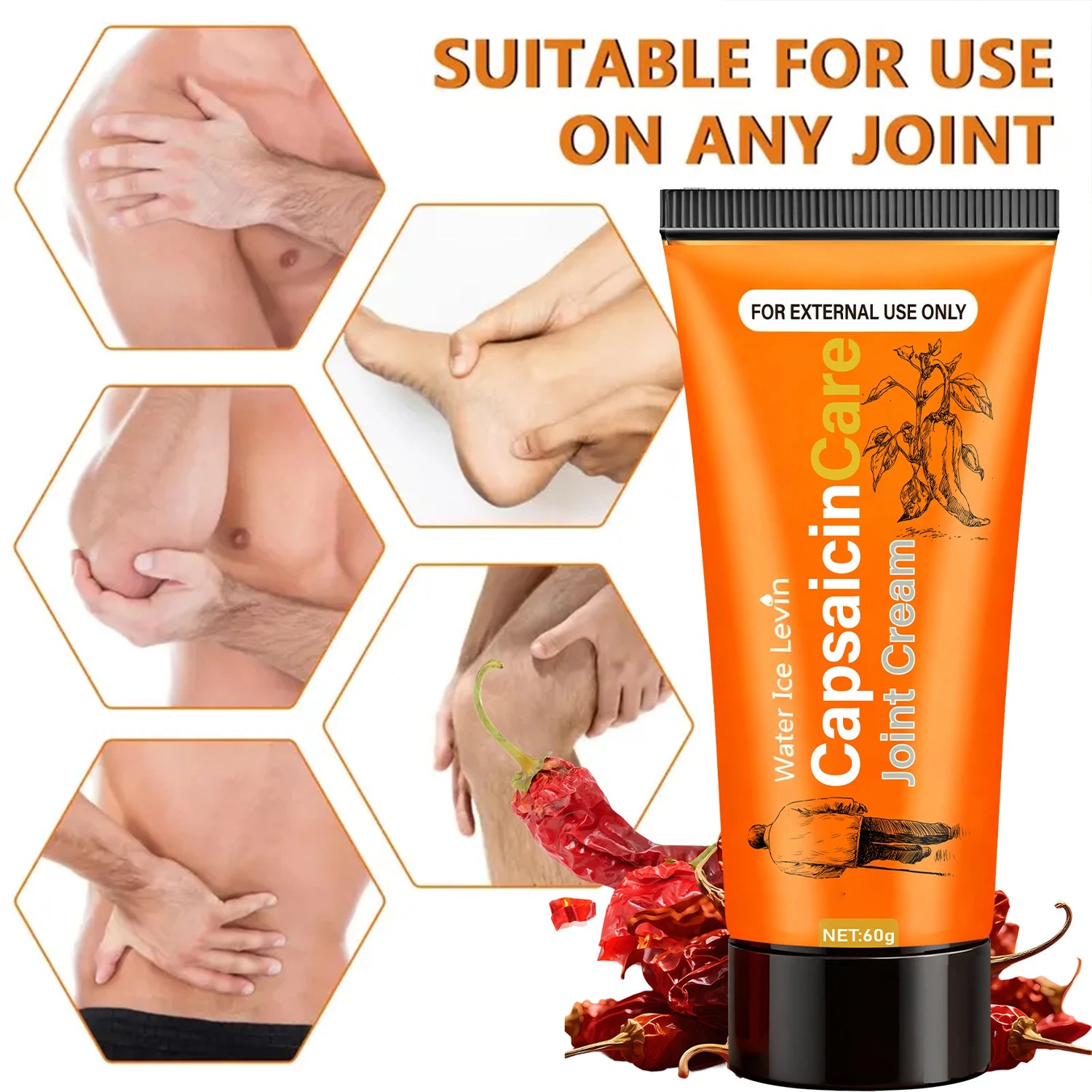 Capsaicin Care Joint Cream with Glucosamine & Vitamin C - Soothes & Moisturizes, Targeted Relief for Fall & Winter Joint Support