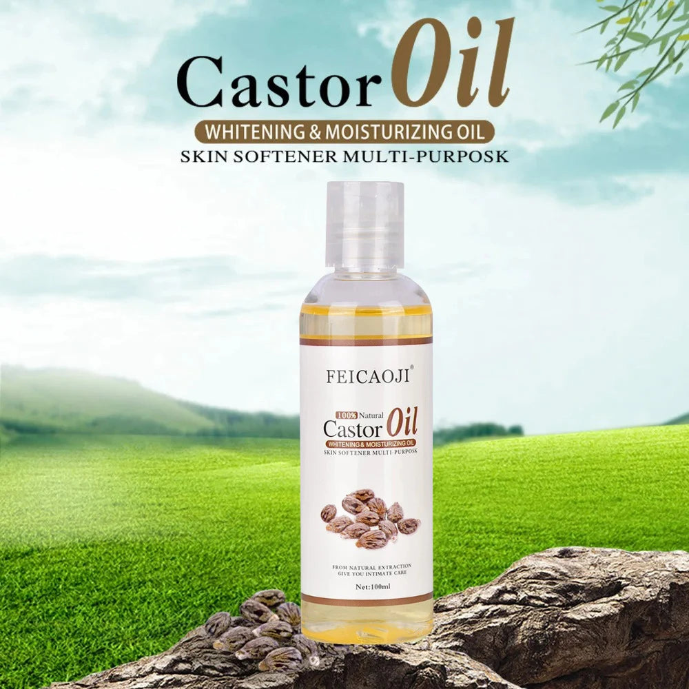 100% Organic Pressed Castor Oil for Face Relaxation Essential Oil Mixing Massage Body Oil Moisturizer Whitening For Skin 100ml HALALZEN