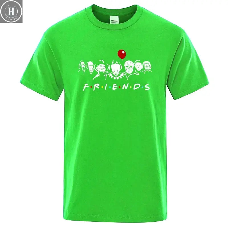 Men's High Quality T-shirt 100% Cotton T-shirt Funny Friends Print T Shirt Loose Summer Cool O-neck Men T-shirt Male Tops Tee HALALZEN