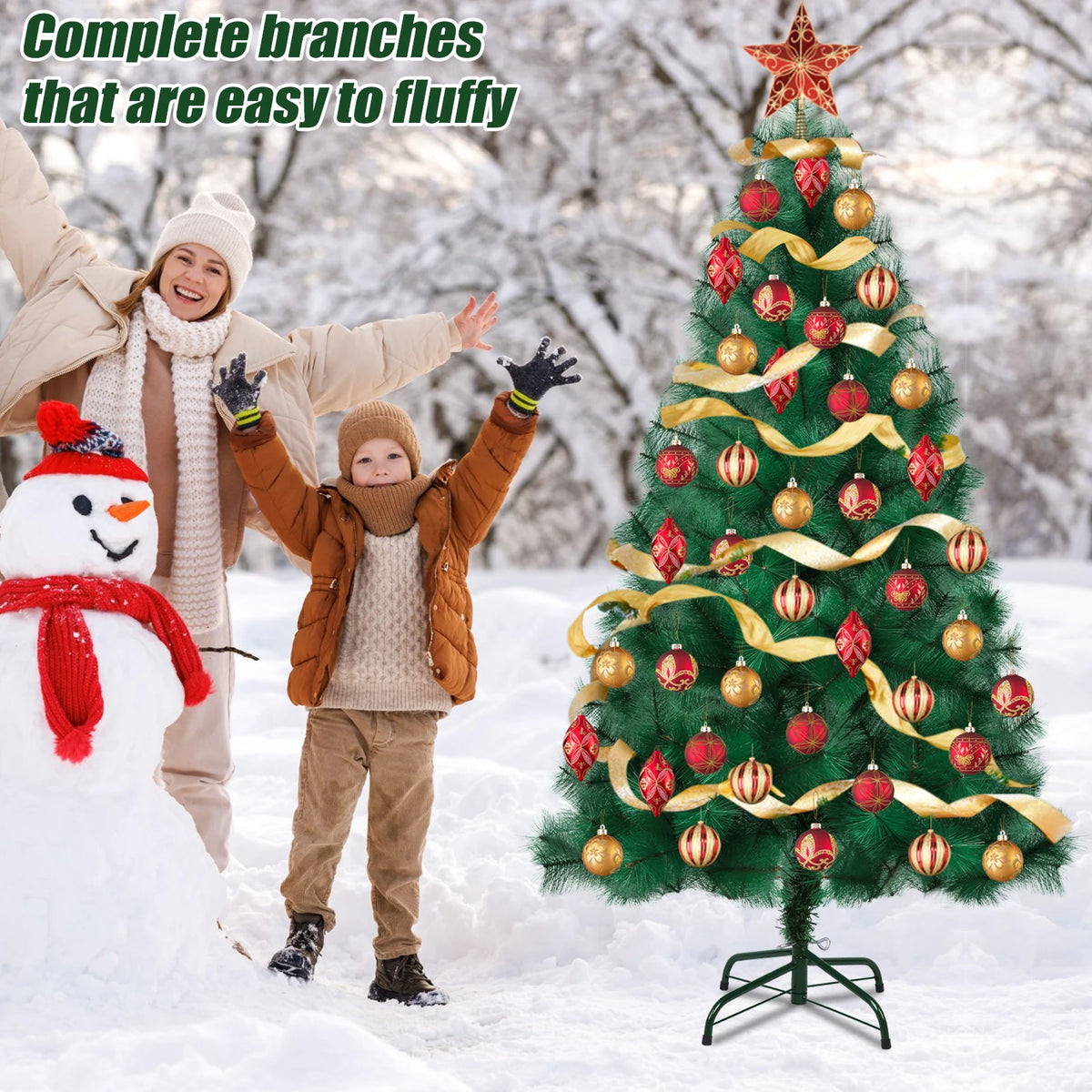 5/6/7FT Artificial Christmas Tree, Imitation Pine Needle Christmas Tree, Simulated Pine Needle Xmas Tree, Winter Party