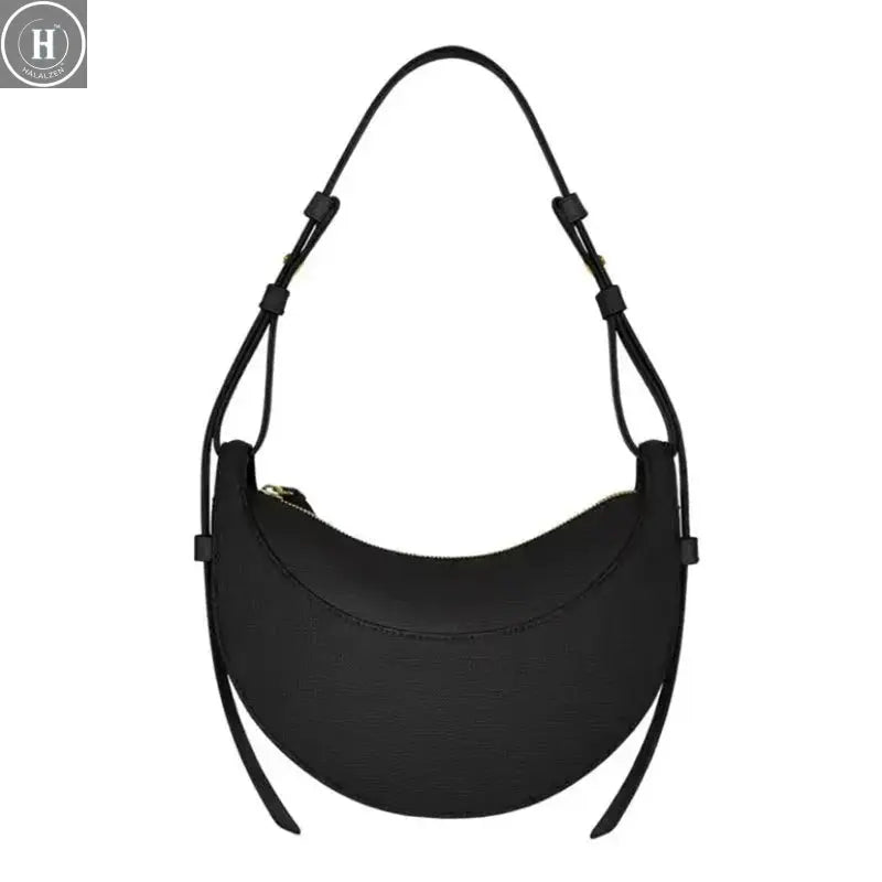 2025 Sac en forme de croissant, sac à bandoulière à fermeture éclair au design de niche HALALZEN