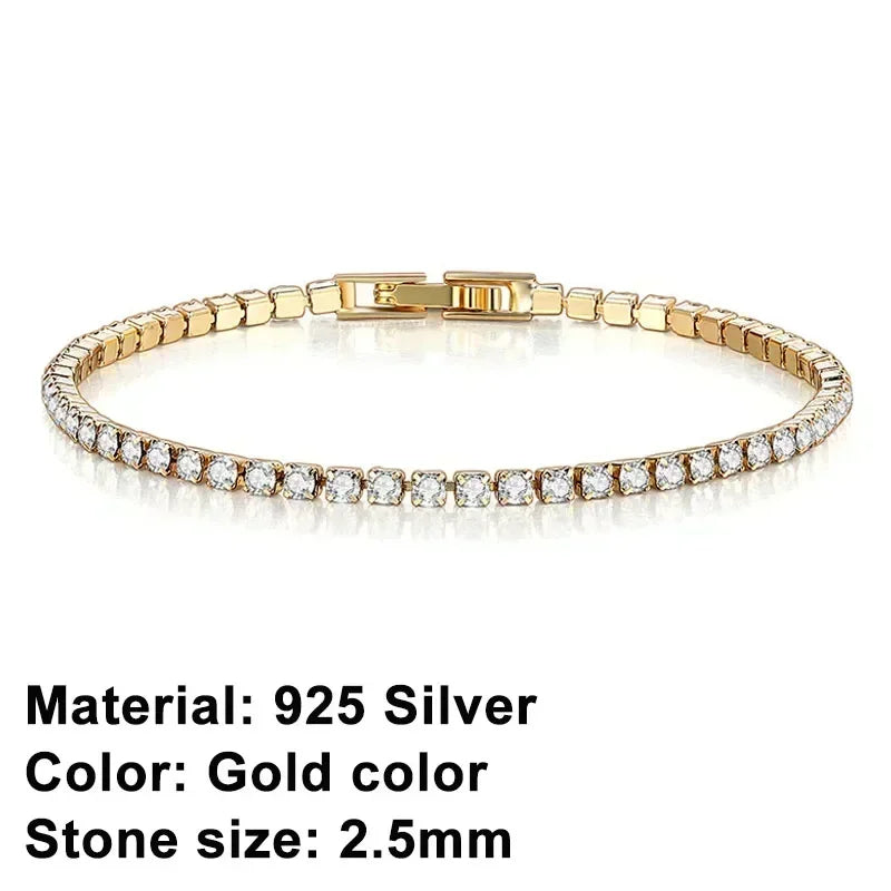 Classic 925 sterling silver sparkling zircon luxury bracelet women's dates birthdays fashion jewelry Valentine's Day gifts