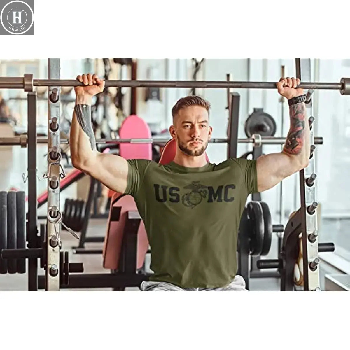 US Marine Corps Bull Dog USMC Military T-Shirt 100% Cotton O-Neck Summer Short Sleeve Casual Mens T-shirt Size S-3XL HALALZEN