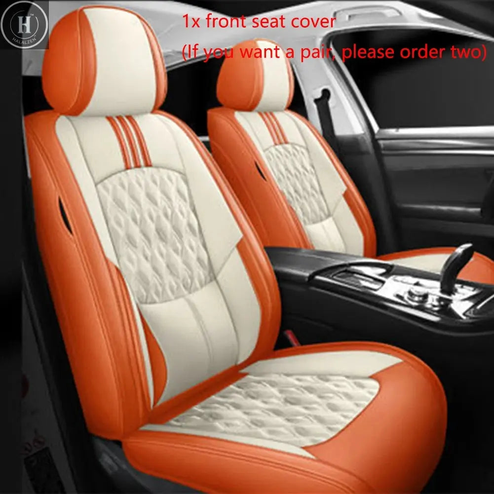 SOGLOTY Four Season Car Seat Cover PU Leather Seat Cushion Universal Breathable Seats Cover Protector Pad Interior Accessories HALALZEN