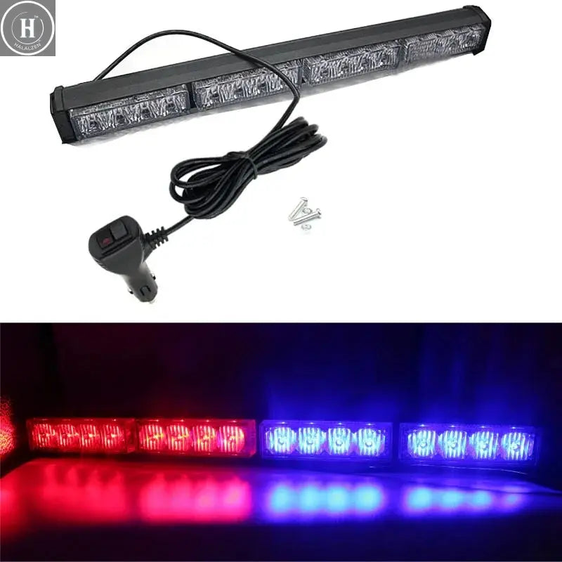 16led Red Blue Flash Car Truck Fireman Police LED Strobe Flashing Emergency Warning Lights Bar Signal Cob Beacon Lamp 12V 24V HALALZEN