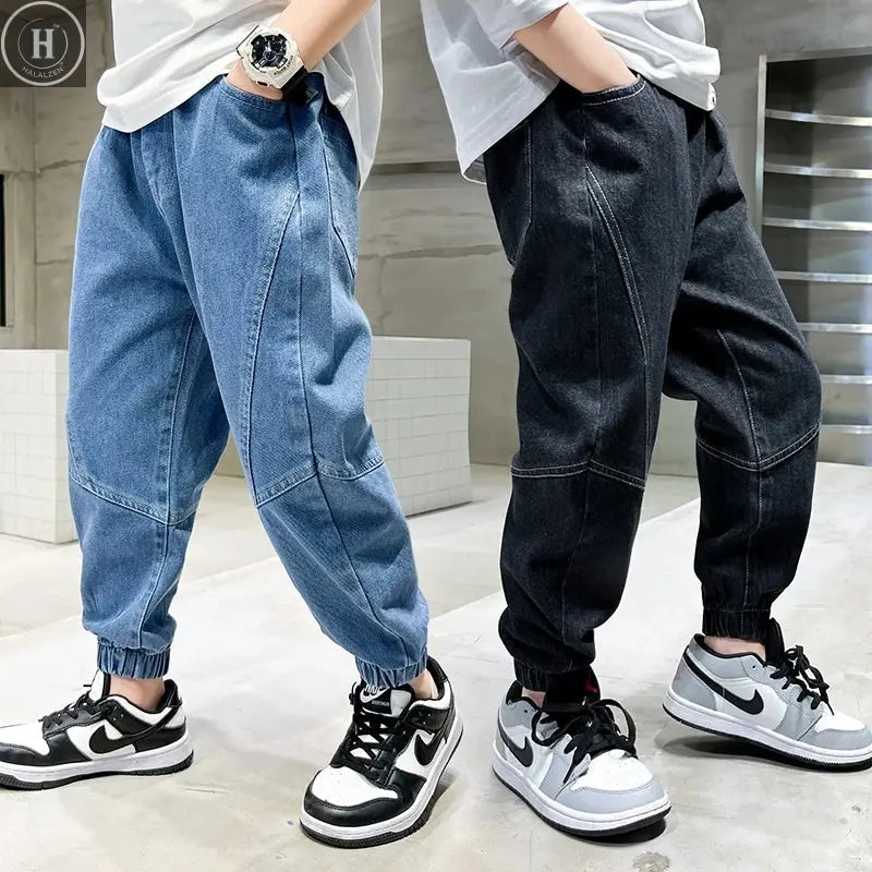 Big Boy Jeans Casual Fashion Cool Children's Pants Boys' Baggy Summer Clothing Teenagers Comfortable Fit Kids' Fashion HALALZEN