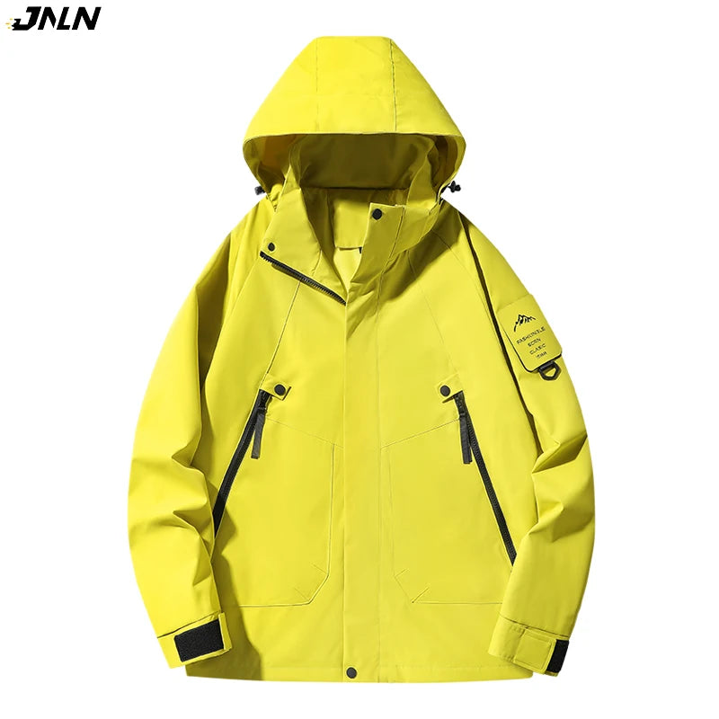 JNLN Women's Men's Waterproof Jacket Climbing Hiking Camping Trekking Windbreaker Unisex Outdoor Windproof Rain Coat Antifouling