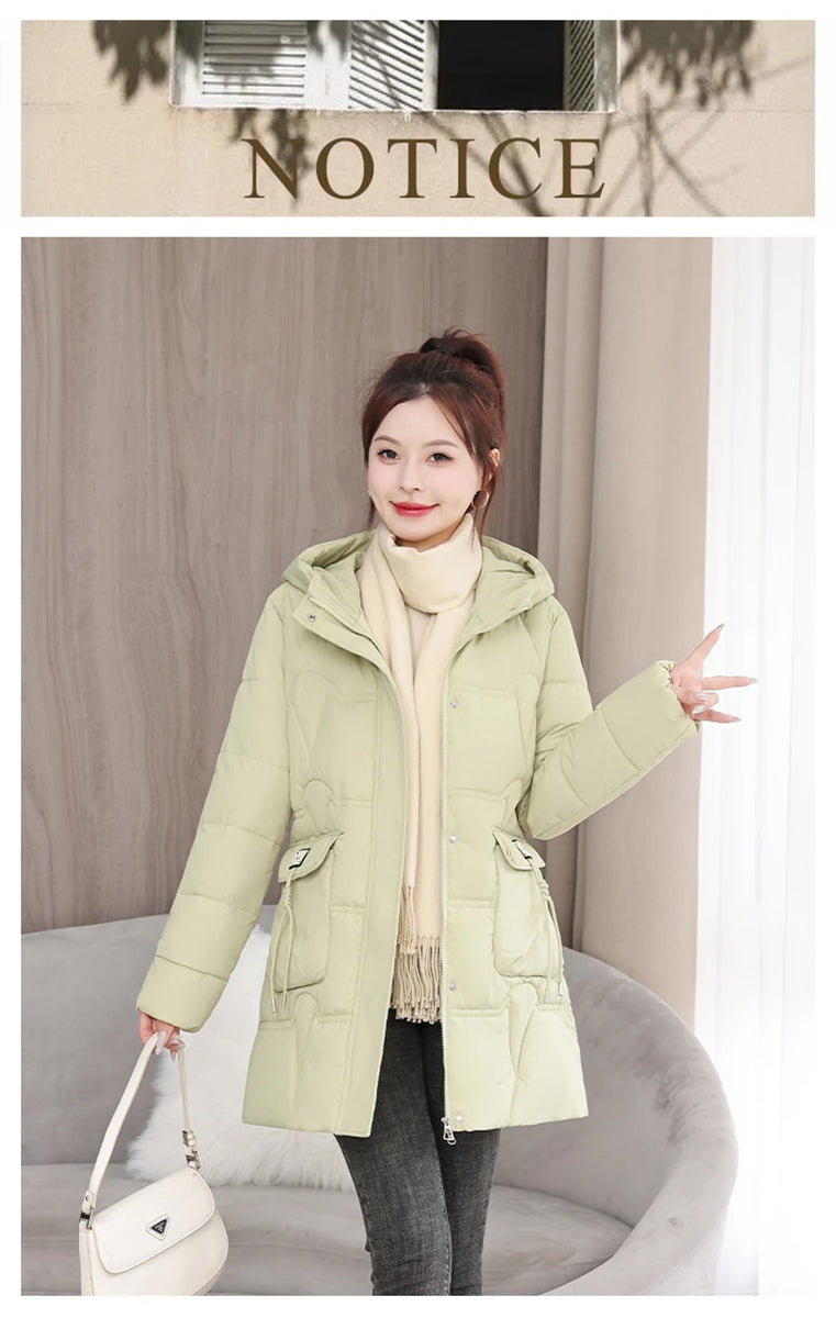 Winter Jacket Women's Parka Coat 2024 New Long Coat Down Snow Wear Outerwear Female Hooded Waterproof Cotton Padded Puffer Parka