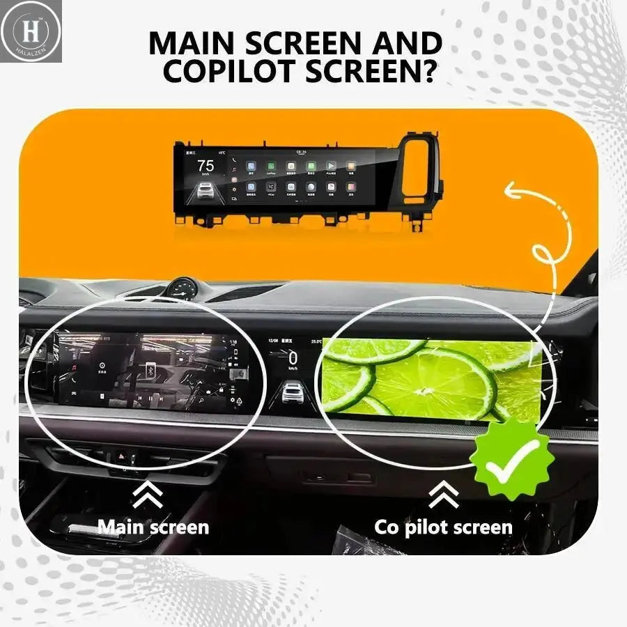 15inch For Porsche Cayenne 2024 Copilot Smart Screen Stereo CarPlay Android Car GPS Navigation 4G Multimedia Player Head Unit HALALZEN
