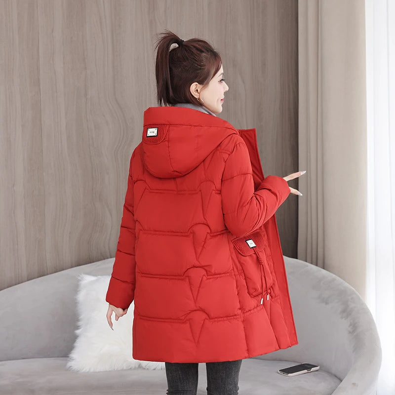 Winter Jacket Women's Parka Coat 2024 New Long Coat Down Snow Wear Outerwear Female Hooded Waterproof Cotton Padded Puffer Parka