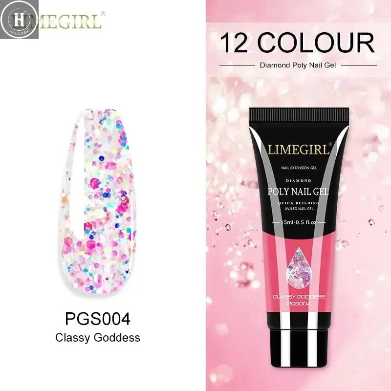 15ml Poly Extension Nail Gel For Nail Art Manicure Design 24Colors UV Varnishes Semi Permanent Builder Nail Gel Polish HALALZEN