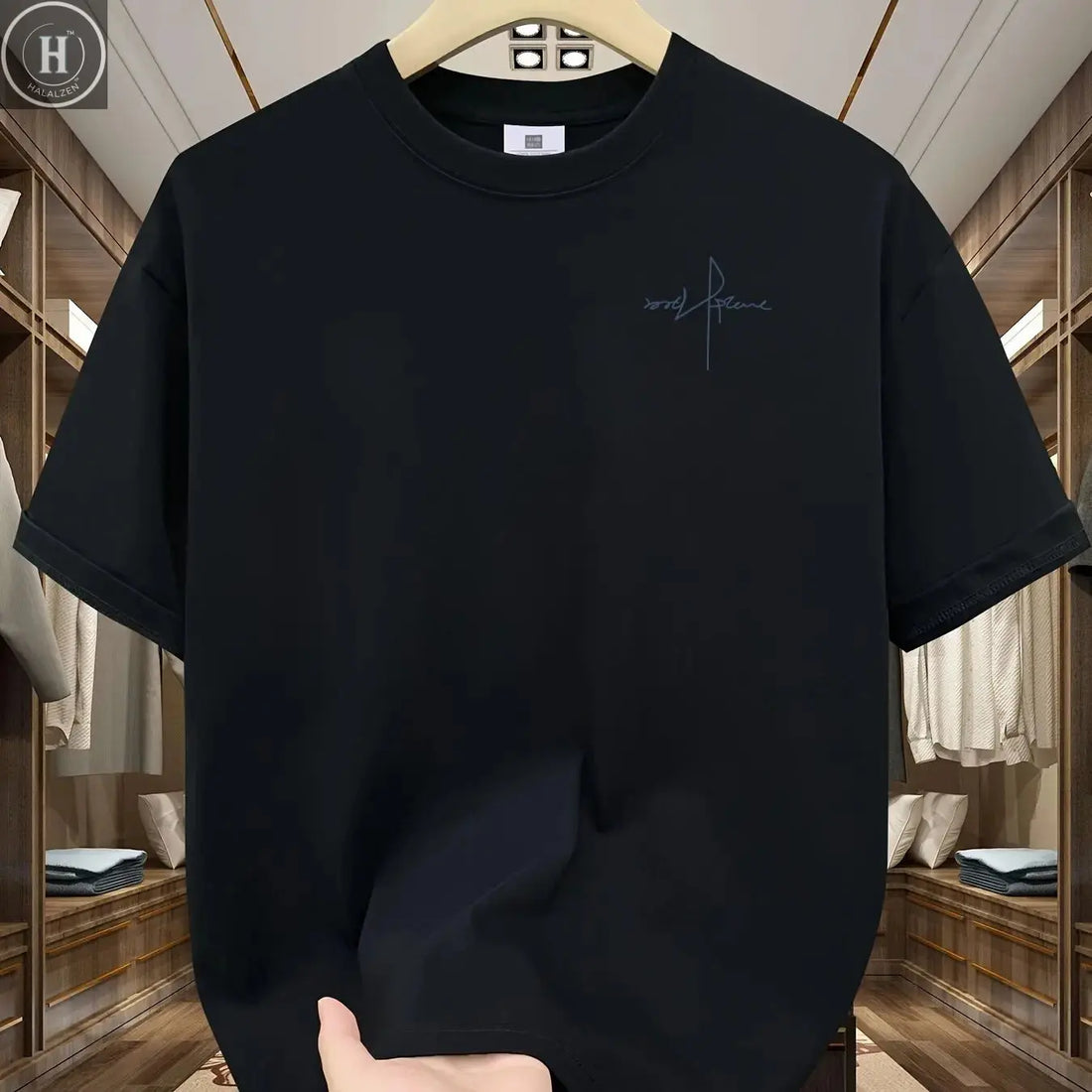 Summer Men's 100% Cotton Casual Sports Loose Large Size Letter Pattern Printed Comfortable Round Neck Short Sleeve T-shirt Top HALALZEN