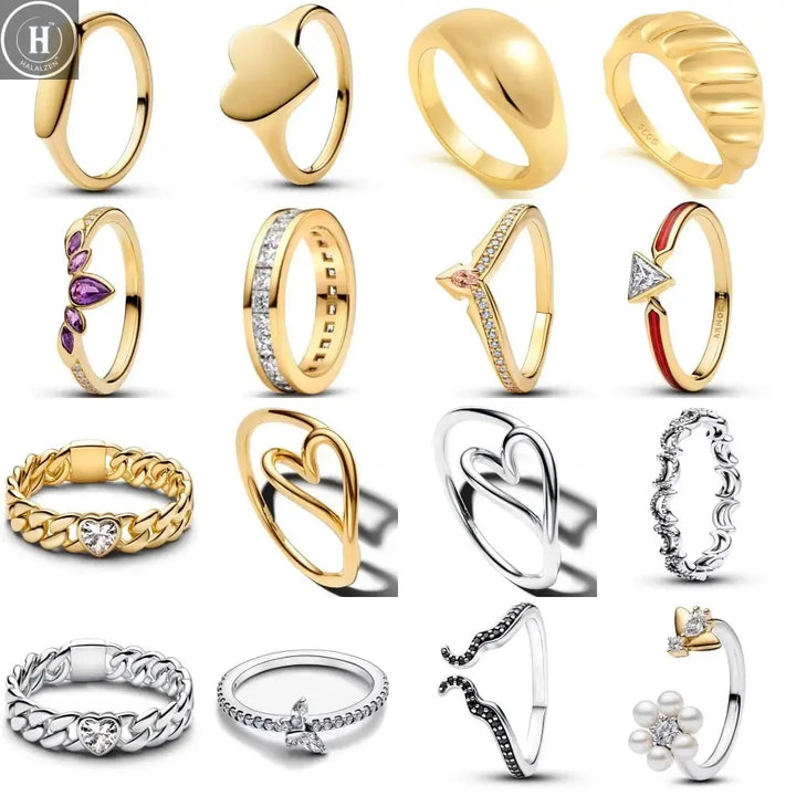 2026 Bestseller 925 Silver, Heart-Shaped Butterfly Ring, Sizes 6, 7, 8, 9, Perfect for European Women's Exquisite Charm Jewelry HALALZEN