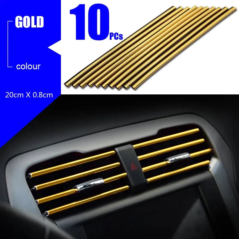 10pcs Universal Car Air Conditioner Outlet Decorative U Shape Moulding Trim Strips Decoration  Styling Car Accessories Interior HALALZEN