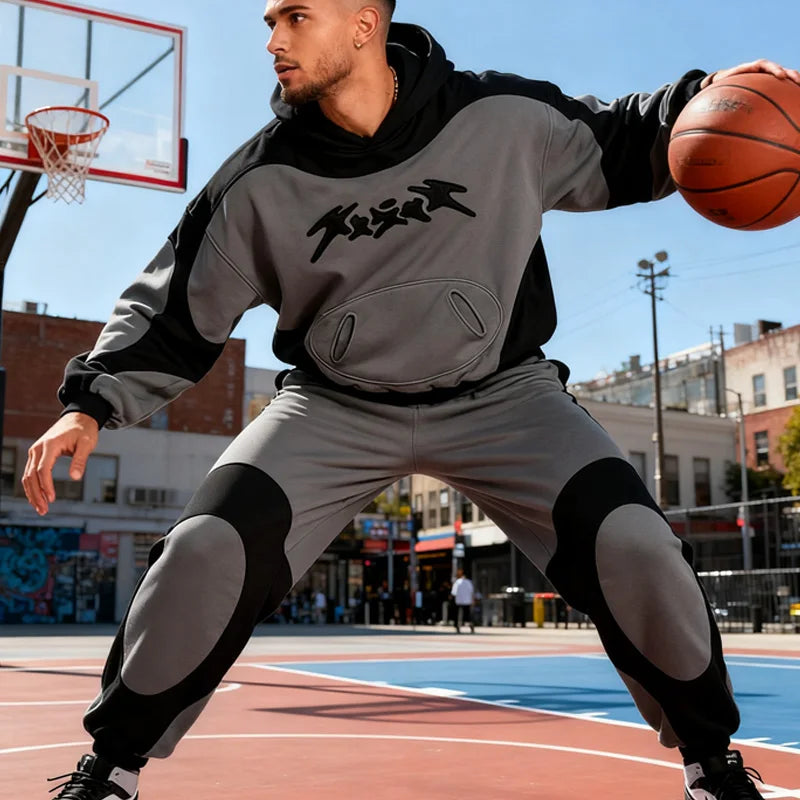 Winter Fashion Streetwear Women's Color - Block Embroidered Hoodie Trendy Oversized Casual Long - Sleeve Sweatshirt 2025 New