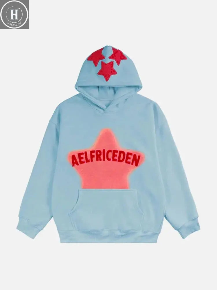 2024 Fall hip hop street graffiti hoodie women's retro casual sports baggy hoodie HALALZEN