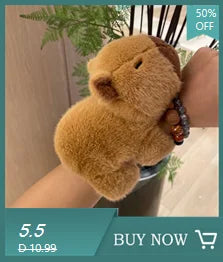 Rytanda Capybara Clap Circle Toys Slap Snap Wrap Wristband Bracelet Capybara Plush Hand Ring Fun Pop Circles Kids Christmas Gift