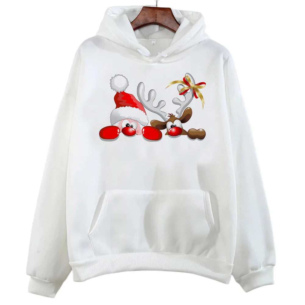 Christmas hoodie graphic funny harajuku kawaii pattern Japanese women pullover comfortable anime soft fabric Japanese