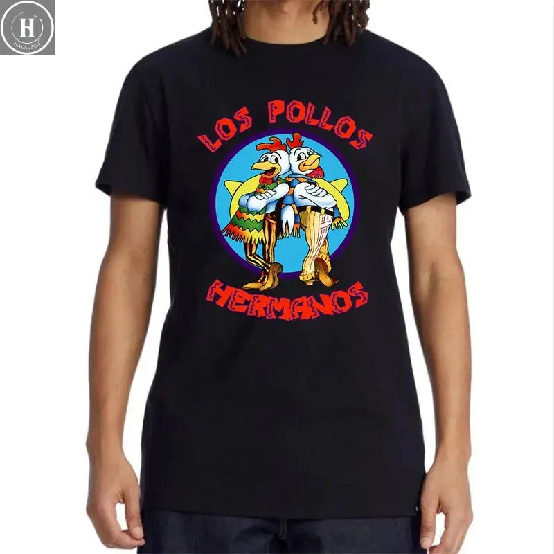 Summer Men's Short Sleeved High Quality 100% Cotton Breaking Bad LOS POLLOS Chicken Brothers Printed Casual For Men T-shirt Male HALALZEN