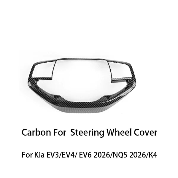 US For Kia NQ5 2026/EV6 2026 /EV3/EV4/K4 Car Tuning Carbon Fiber Steering Wheel /GT Steering Wheel Button Trim Cover Accessories