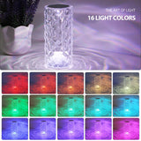 Crystal Table Lamp RGB Color Changing Night Light Remote Romantic LED Rose Diamond Touch Lamps for Living Room Housewarming Gift Halalzen