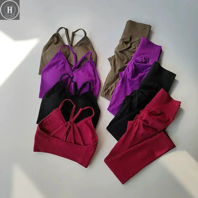 Peach High-Waisted Hip-Lifting Women's Exercise Suit Shockproof Yoga Fitness Clothes for Running And Styling HALALZEN