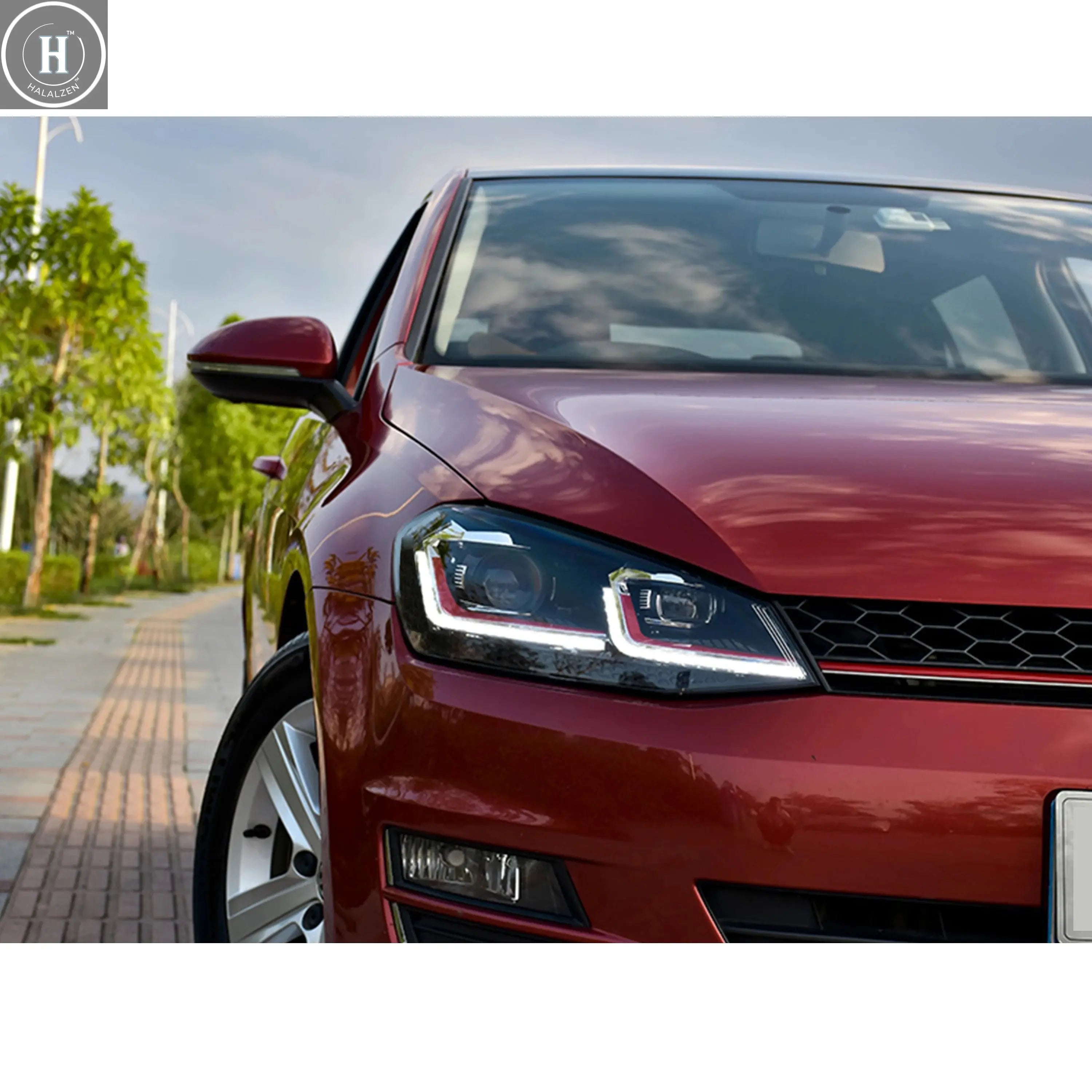 LED Headlights for Volkswagen VW Golf 7 MK7 VII 2013-2017 Sequential Turn Signal Front Lamps Assembly Not Fit GTI & Xenon Model HALALZEN