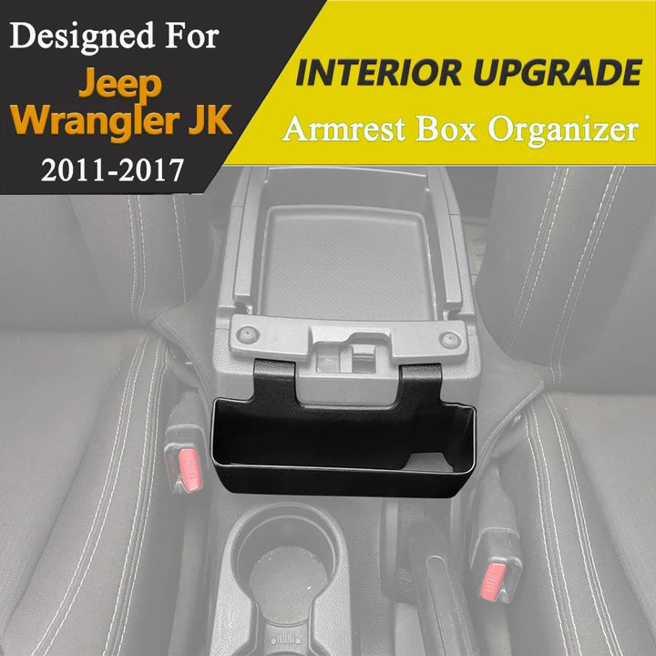 Center Console Hanging Armrest Storage Box Organizer Tray for Jeep Wrangler JK 2011-2017 Car Interior Accessory Stowing Tidying