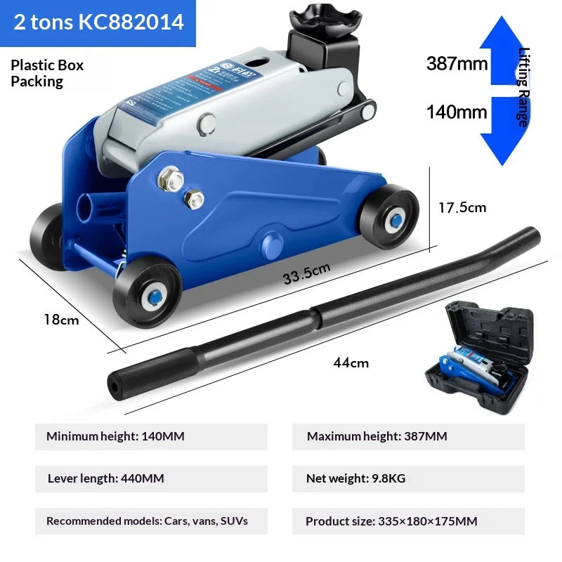 Car Rescue Tool Hydraulic Jack Pneumatic Lift Small Portable Car Jack Heavy Duty Low Profile Quick Raise Garage Emergency Change