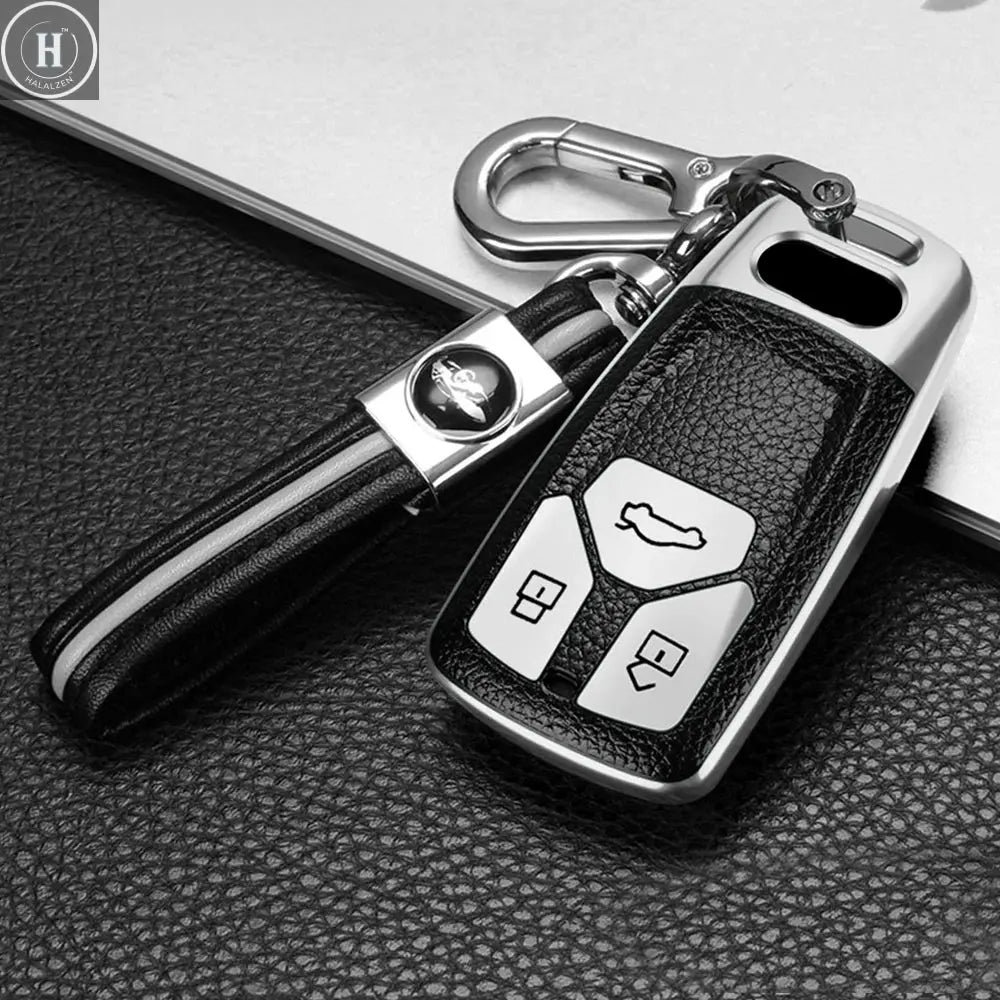TPU Car Key Cover Case Smart Fob Key Case Shell Keychain For Audi A4 A5 S4 S5 B9 8W Q7 4M Q5 TT TTS RS Coupe Roadster 2017 2018 HALALZEN