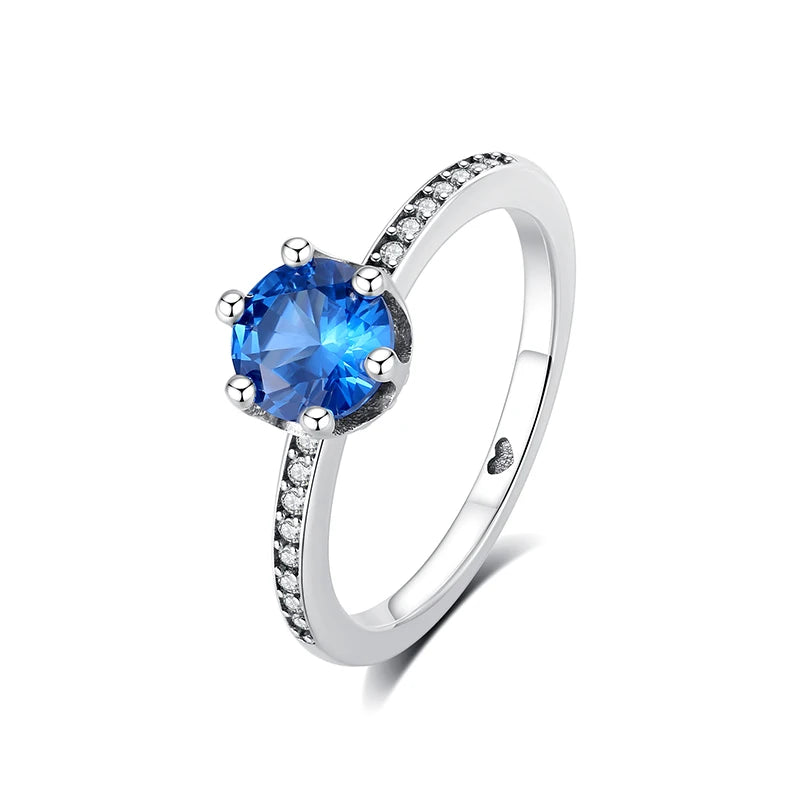 Original 925 Sterling Silver Ring Love Heart Wishbone Moon Sun Rings Crystal Rose Gold For Women Wedding Gift Luxury Jewelry